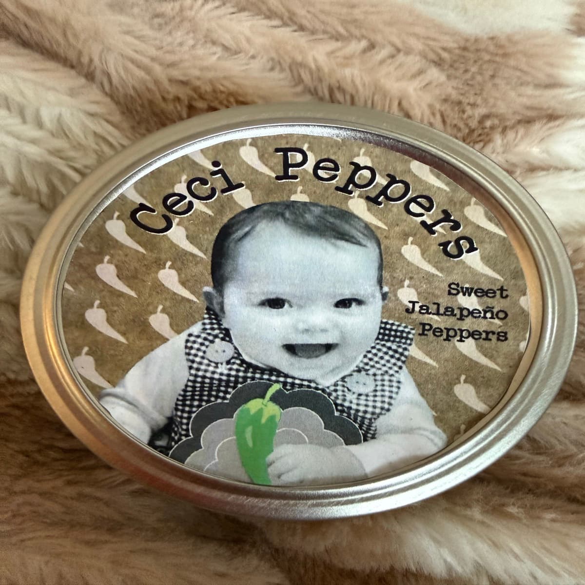Ceci Peppers 8oz jar of sweet heat candied jalapeños